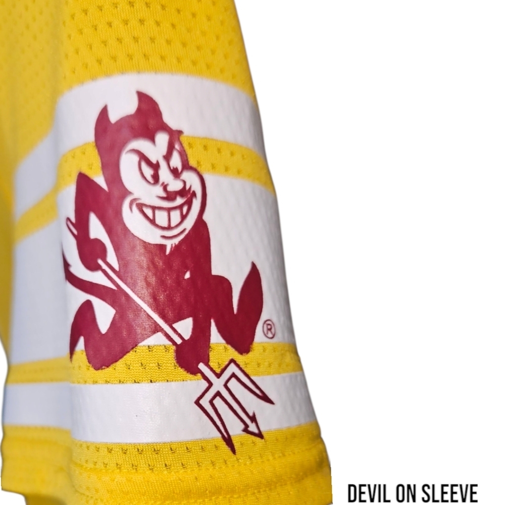 PINK VS SPORTS APPEARL Yellow White Sequin #01 Arizona State Dare Devils Jersey - Picture 7 of 16